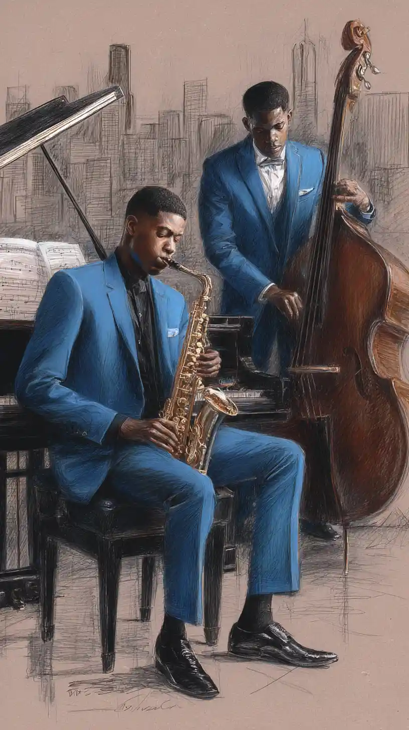 Duo de jazz élégant se produisant dans un night-club luxueux