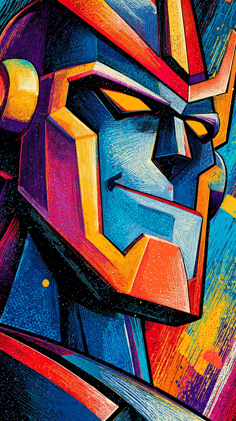 Dynamic superhero in bold comic book illustration