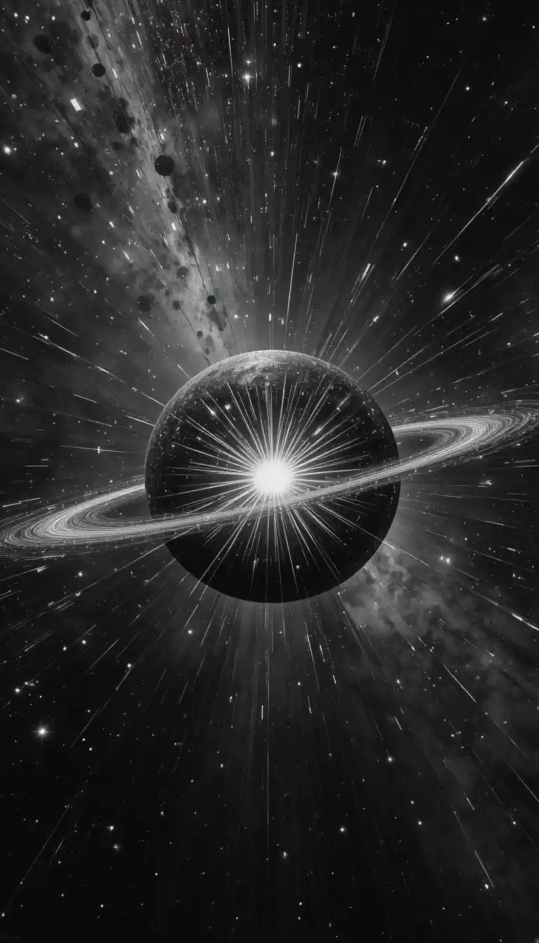 Geheimnisvolles Flugobjekt, das die Raumzeit in ferner Sternenlandschaft krümmt