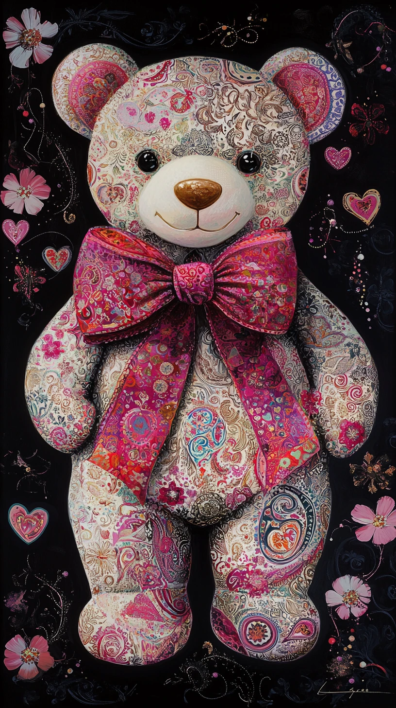 Traumhafter Valentinstags-Teddybär mit verspielter rosa Schleife