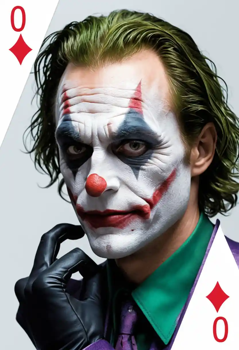 Cinematic close up portrait of a man with card illusion