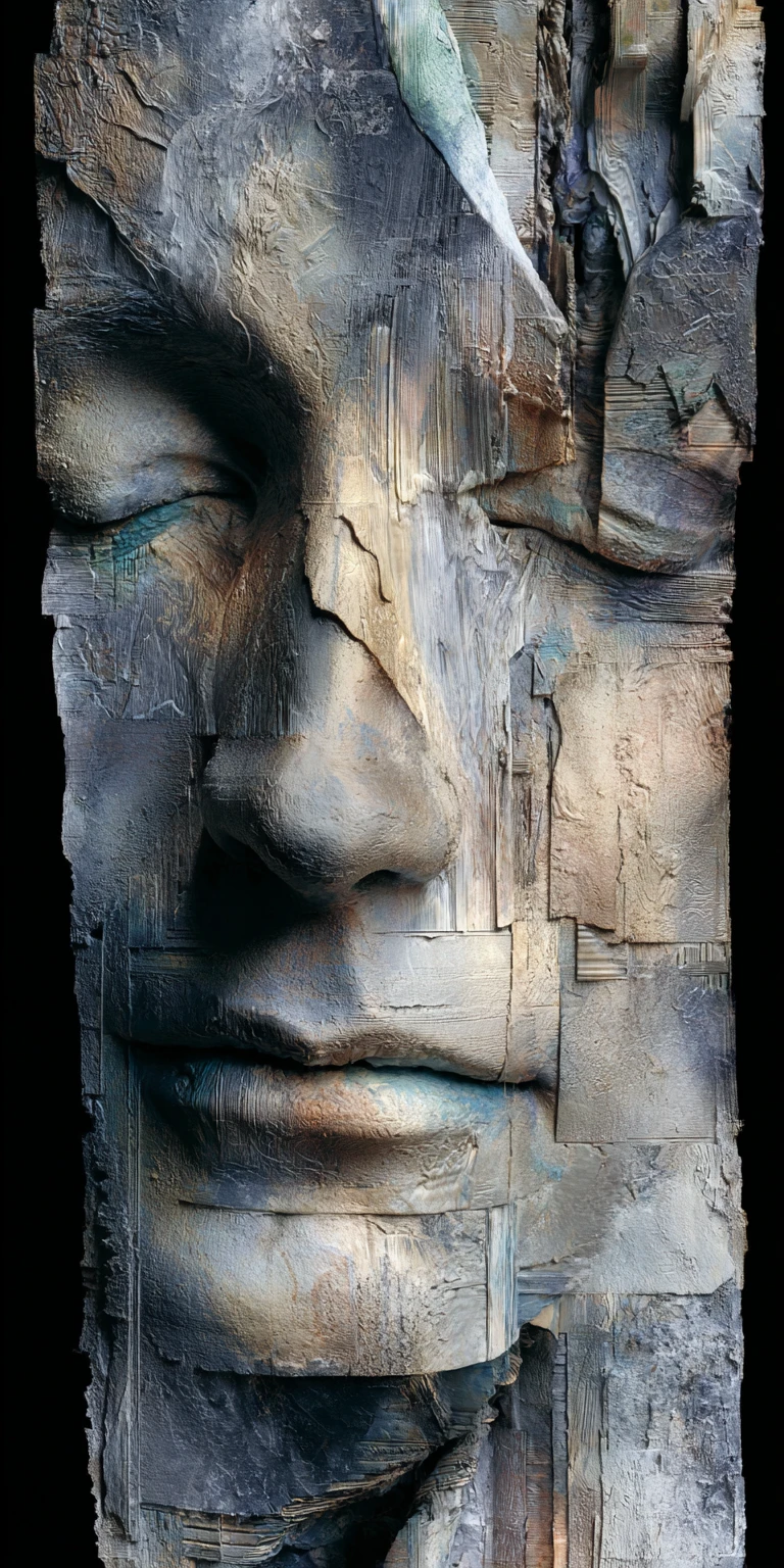 Abstract box filled with frozen cubist style cubicles