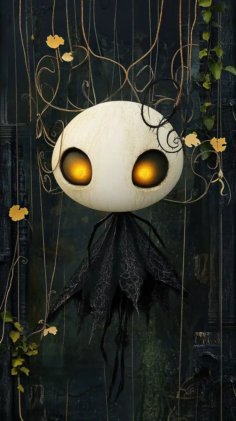 Ghostly figure rising in a dystopian halloween dreamscape