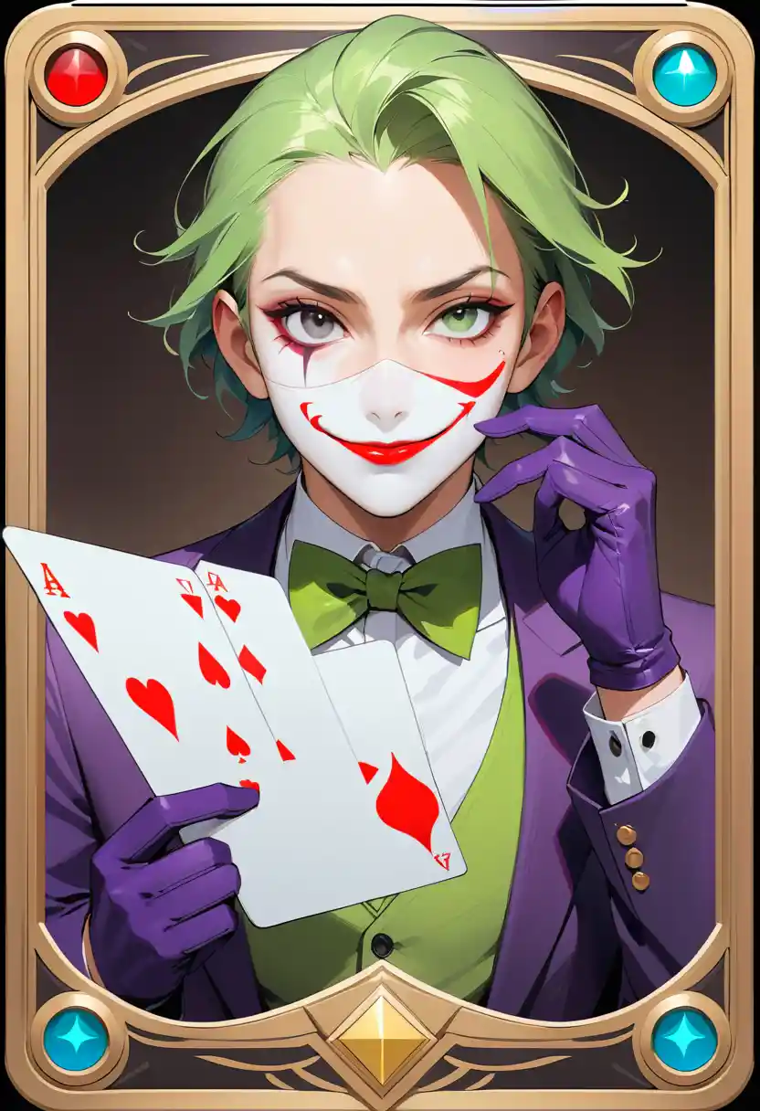 Cinematic close up portrait of man with card aligned face
