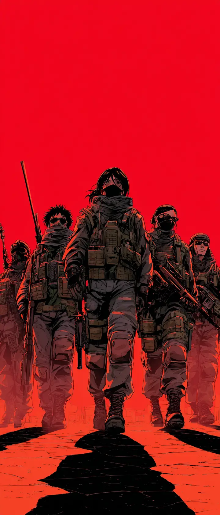 Elite anime soldiers united in a hellish battlefield