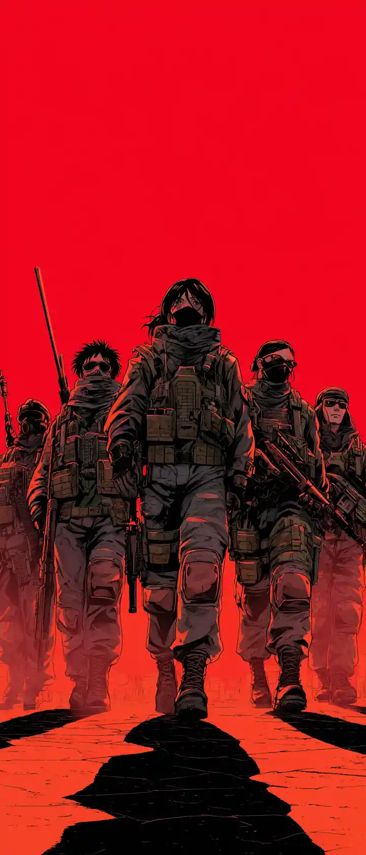 Elite anime soldiers united in a hellish battlefield