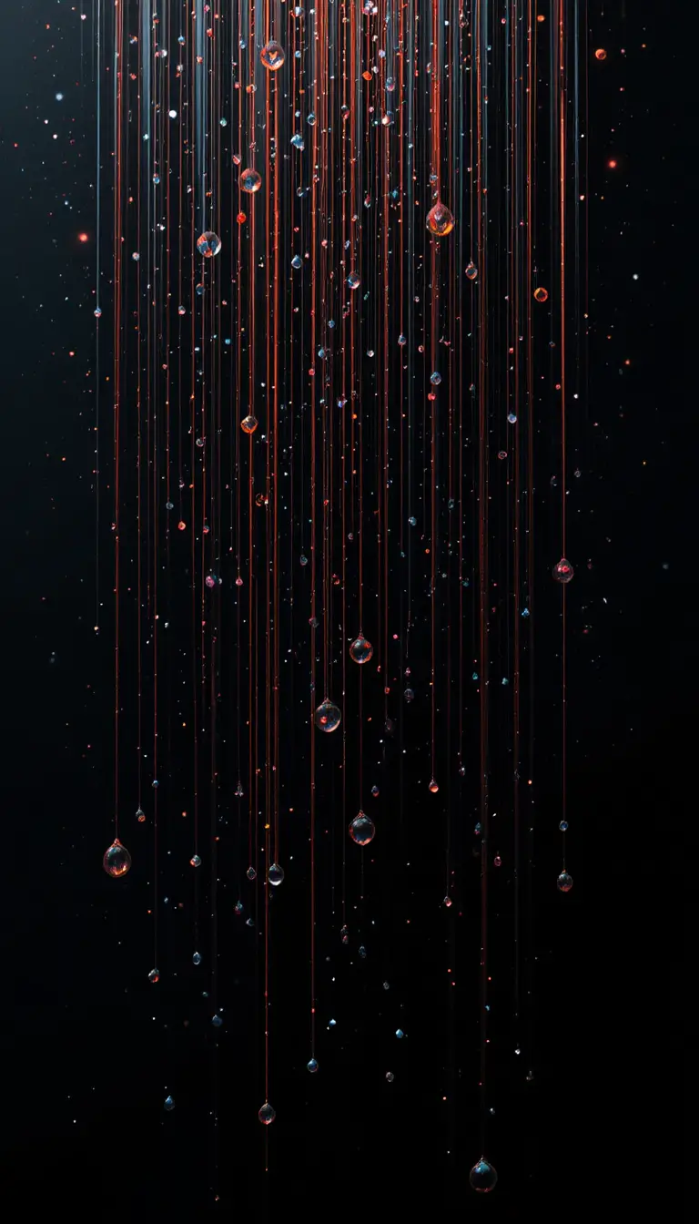 Dark fractal rainbow pattern against a starry black sky
