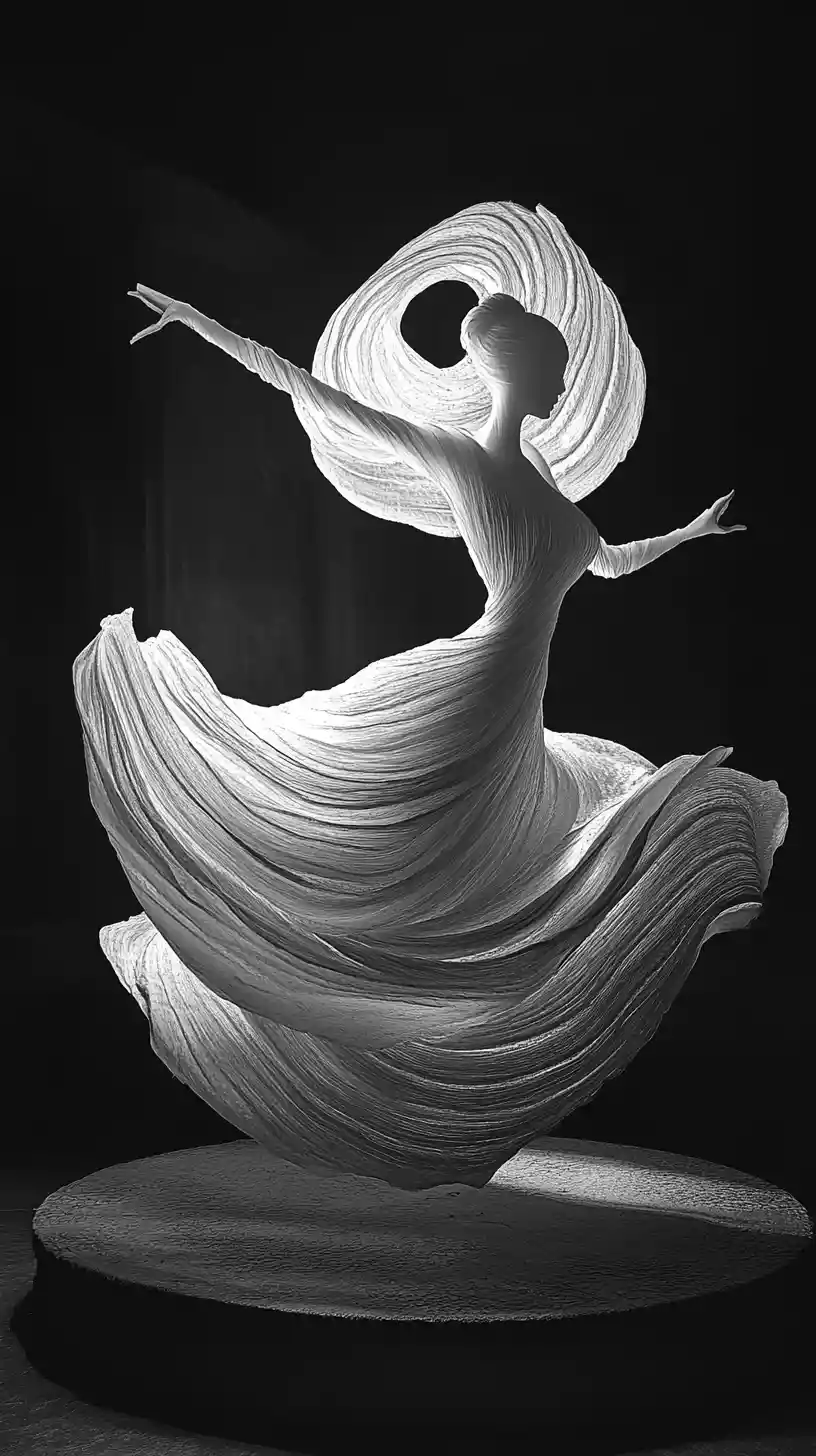 Ghostly spirit balancing yin and yang in swirling light