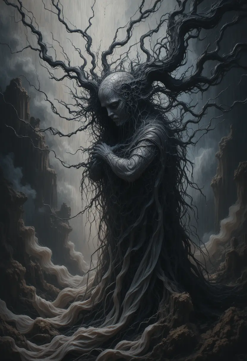 Darkness Enveloping A Lonely Heart In Fading Light