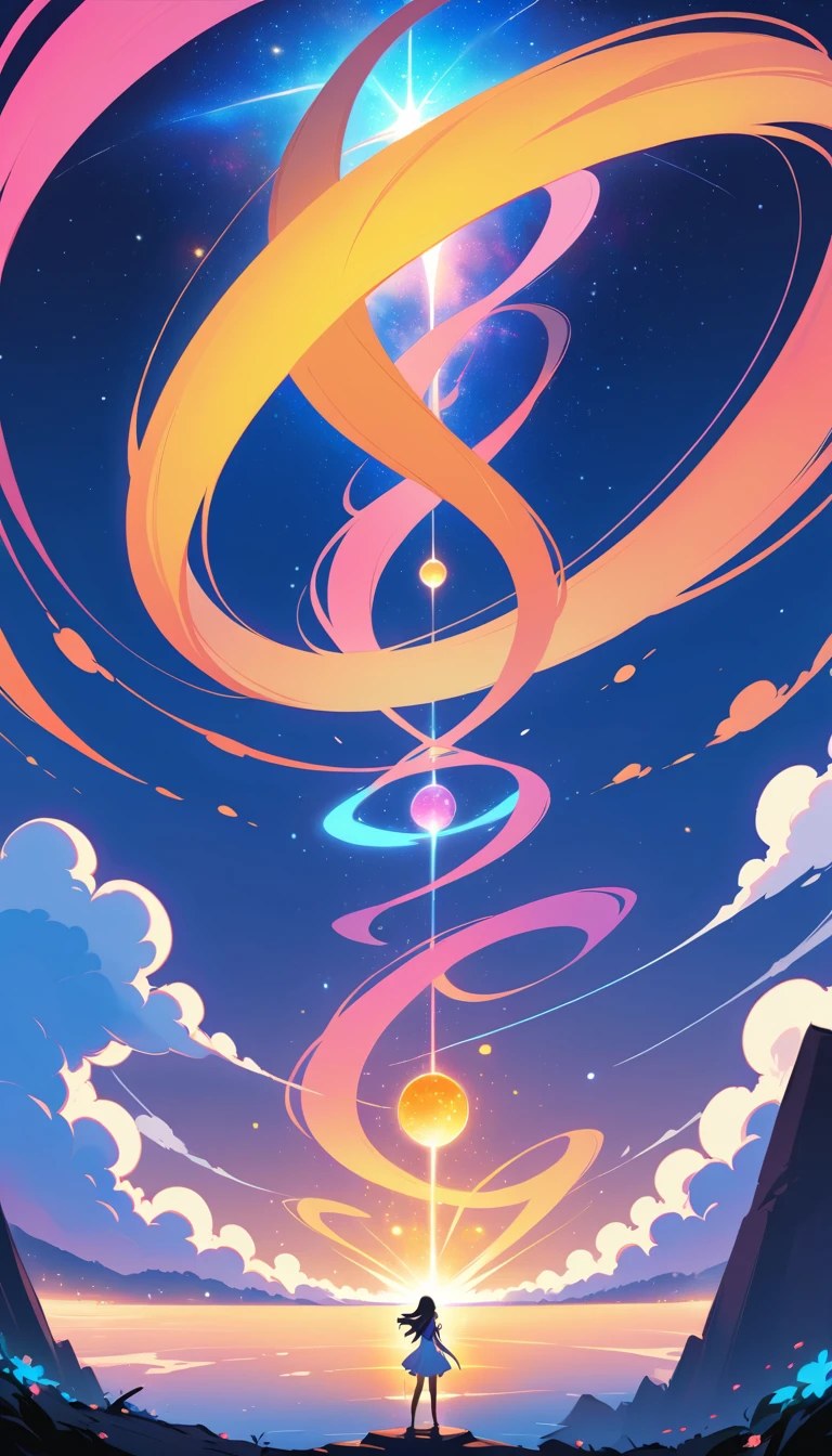 Elegant woman on a ledge above glowing night city