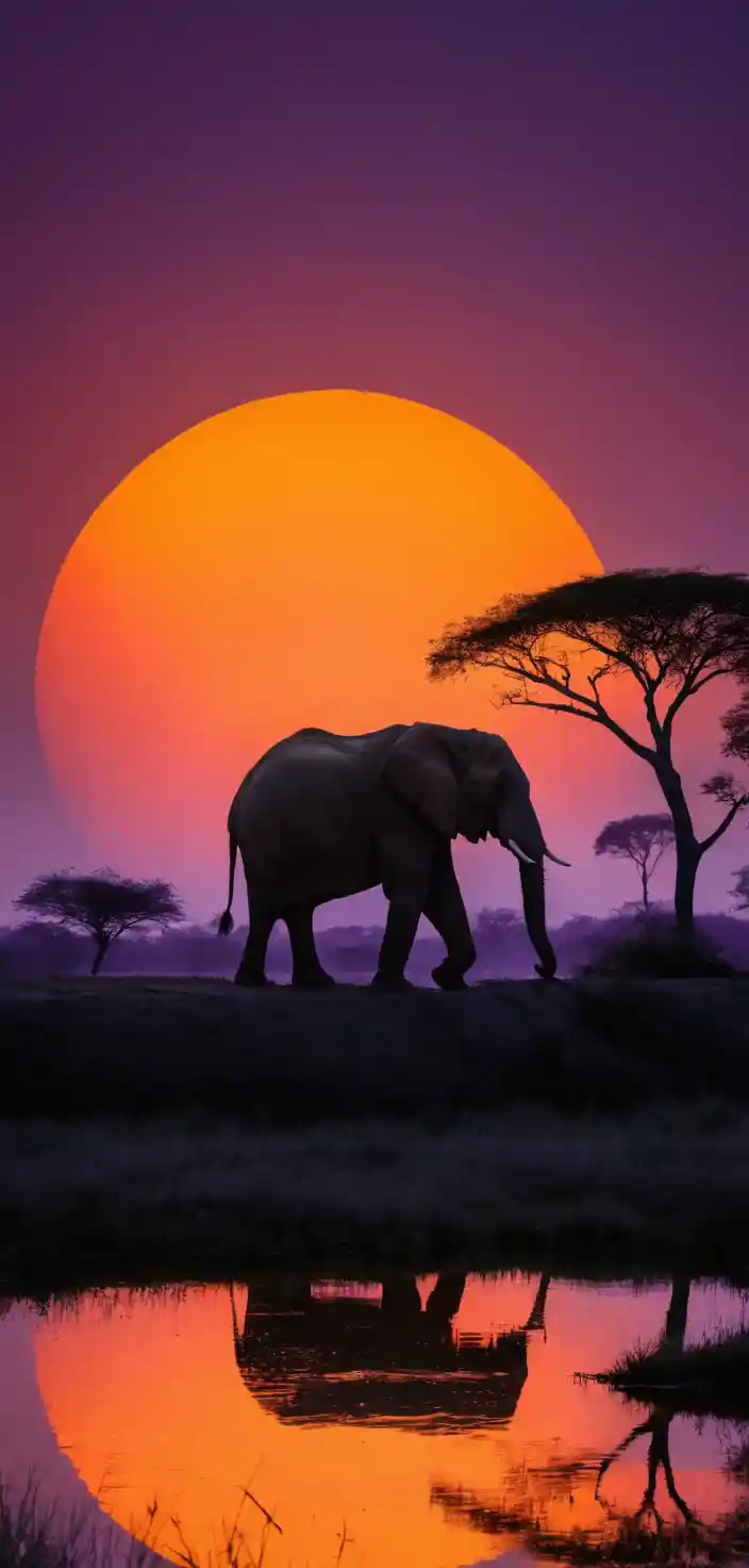 Gros plan sur des éléphants d’Afrique au coucher du soleil dans la savane