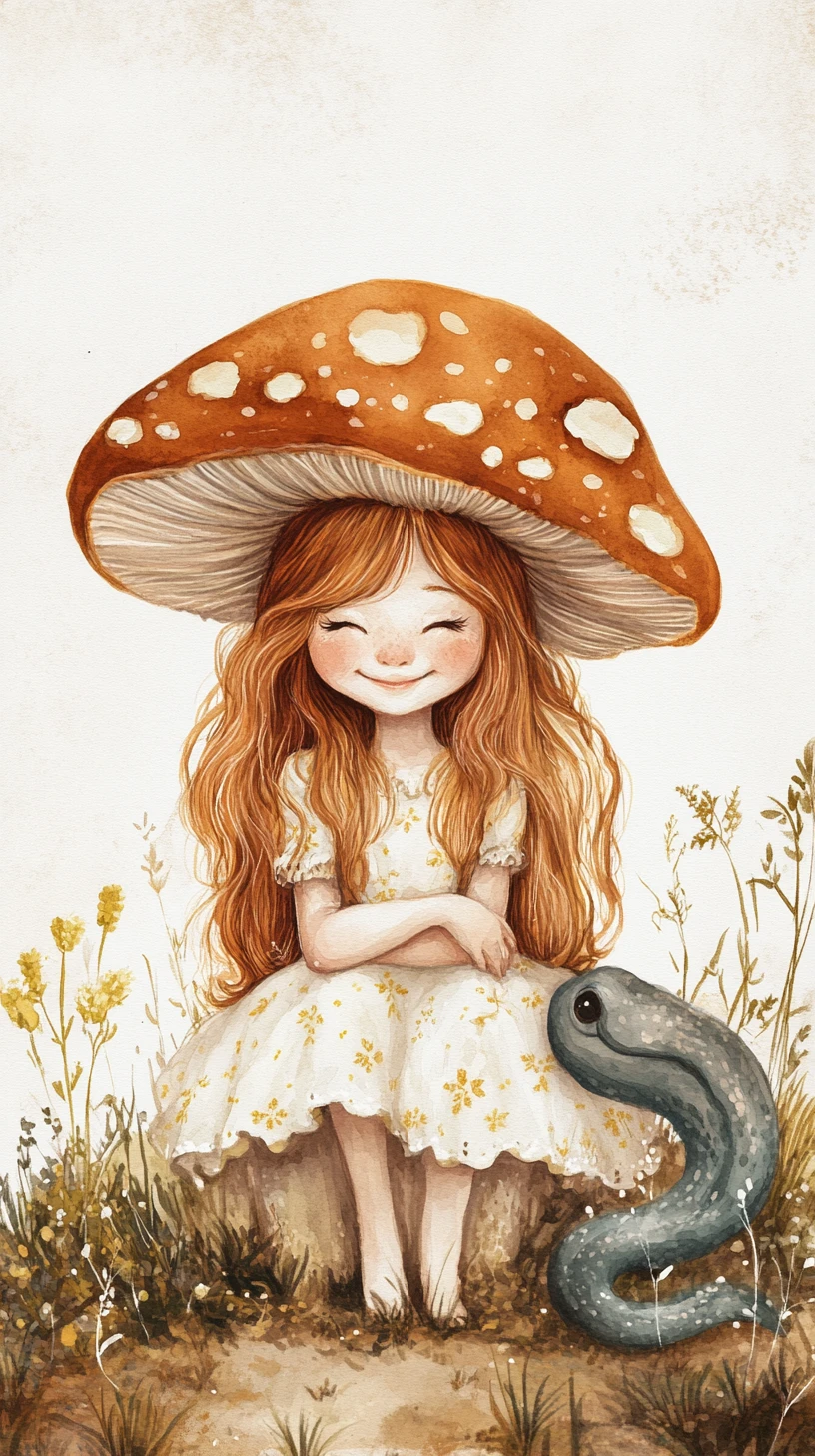 Fairy Hairstyling Scene On A Mushroom In Enchanted Forest