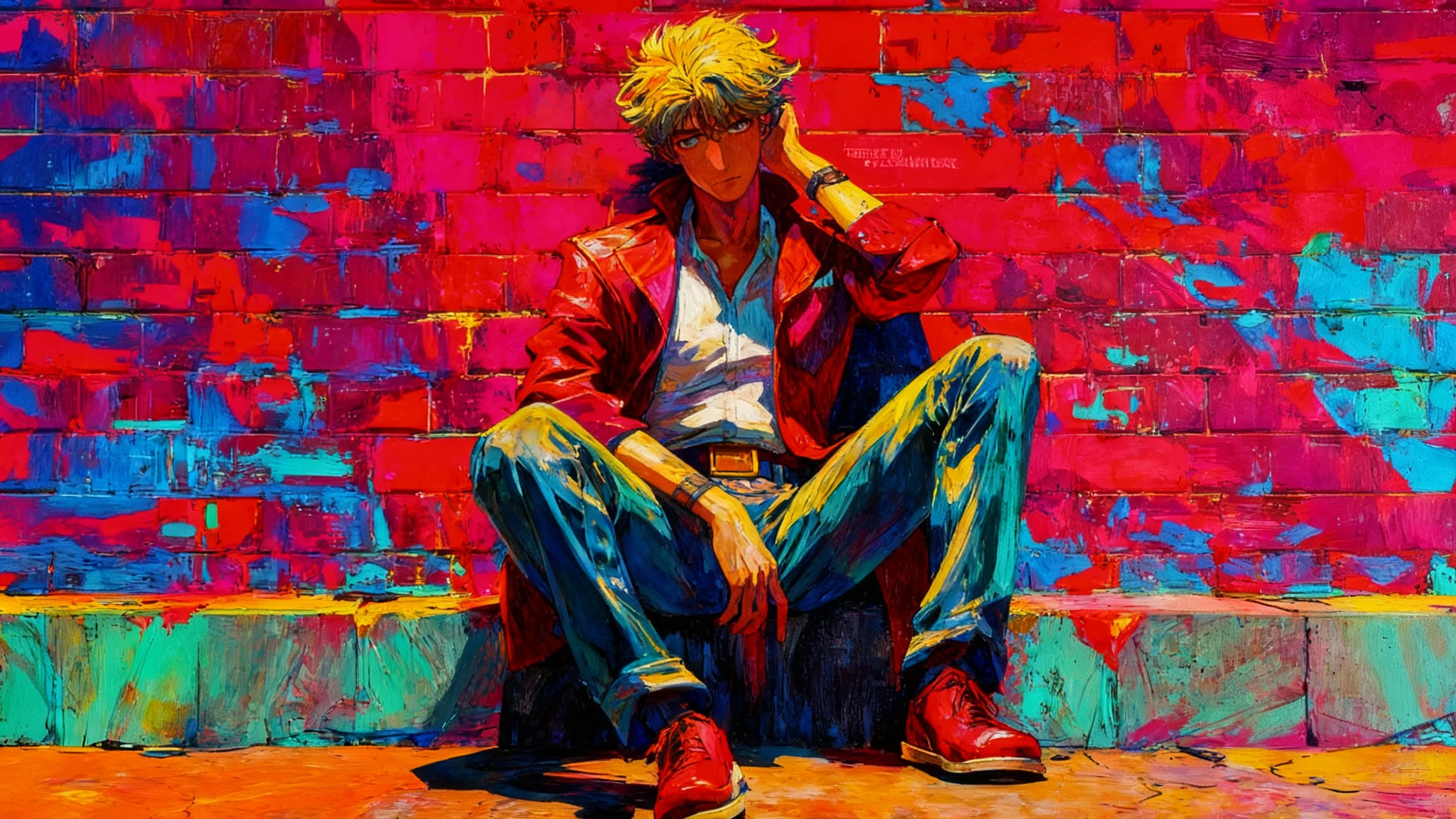Dipinto colorato trasformato con una audace palette pop art