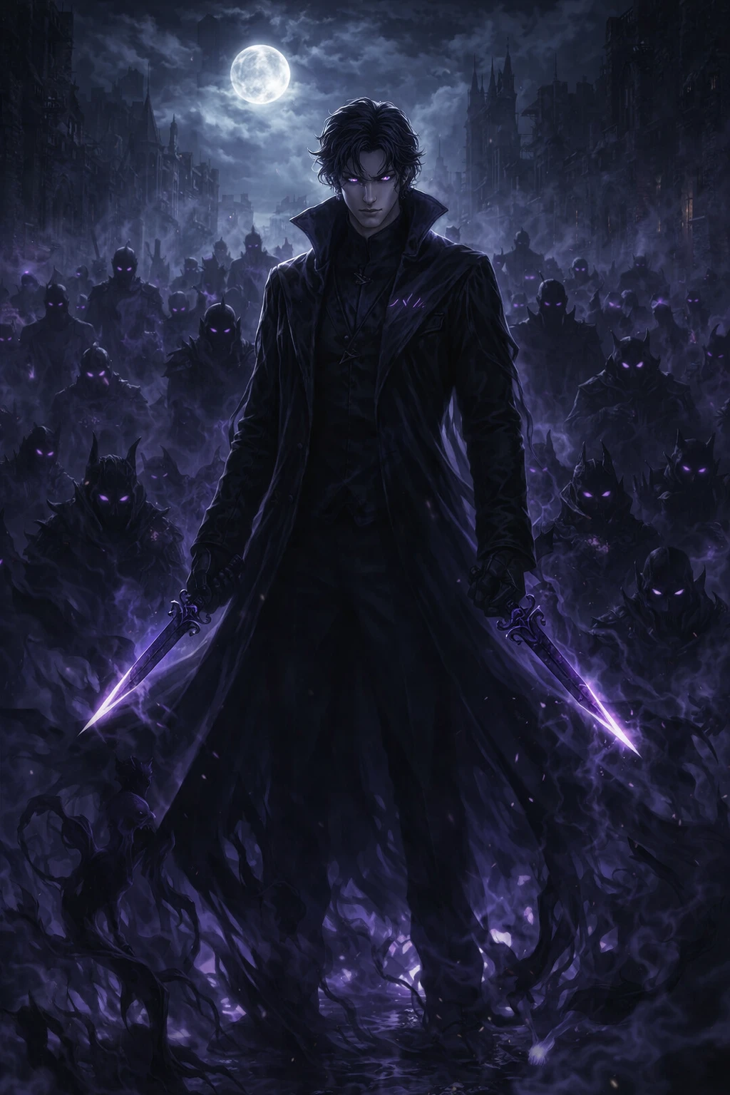 Shadow assassin commands a vast army in ruined city