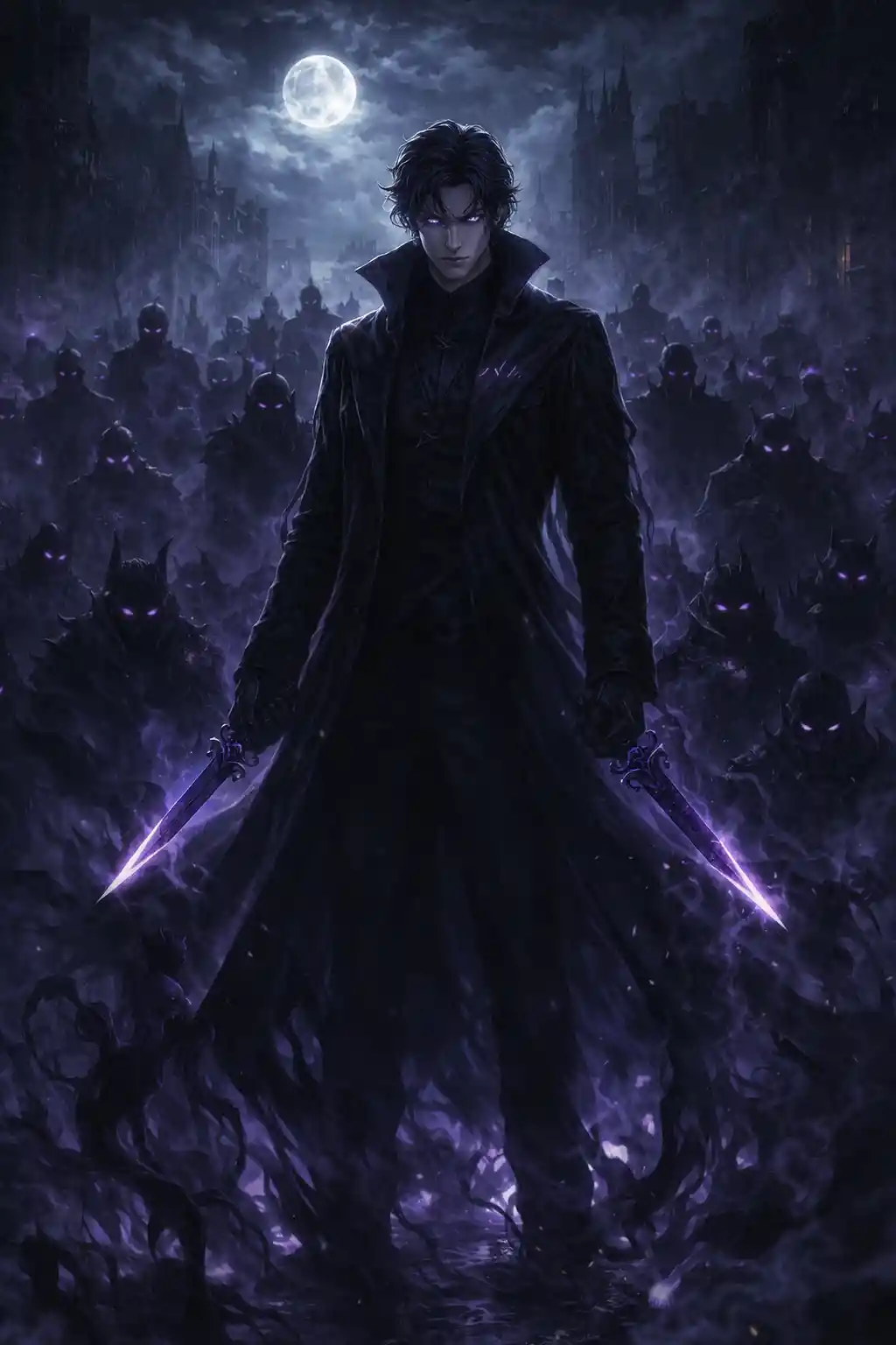 Shadow assassin commands a vast army in ruined city