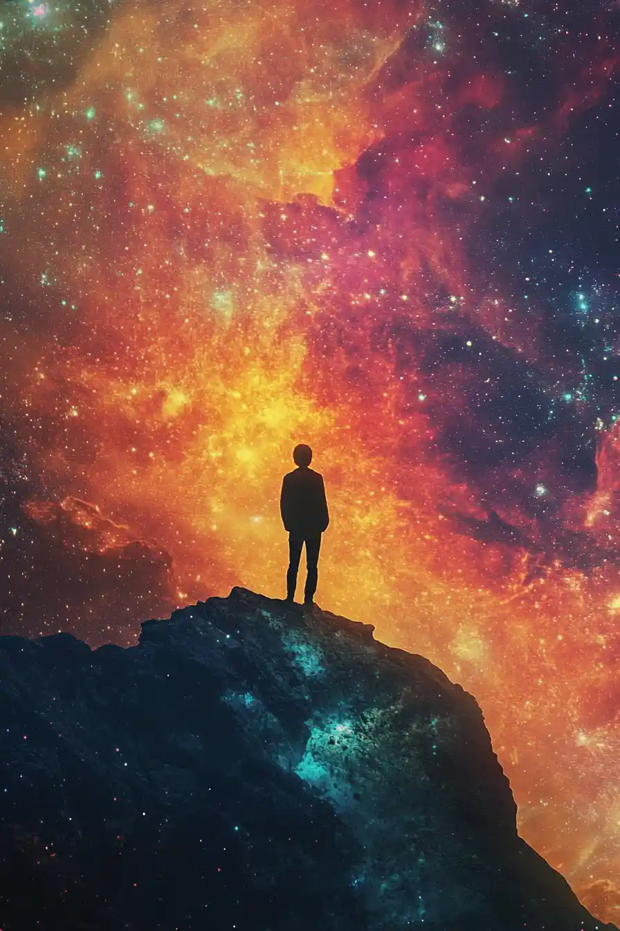 Eine flüchtige menschliche Reise zu fernen kosmischen Sternen