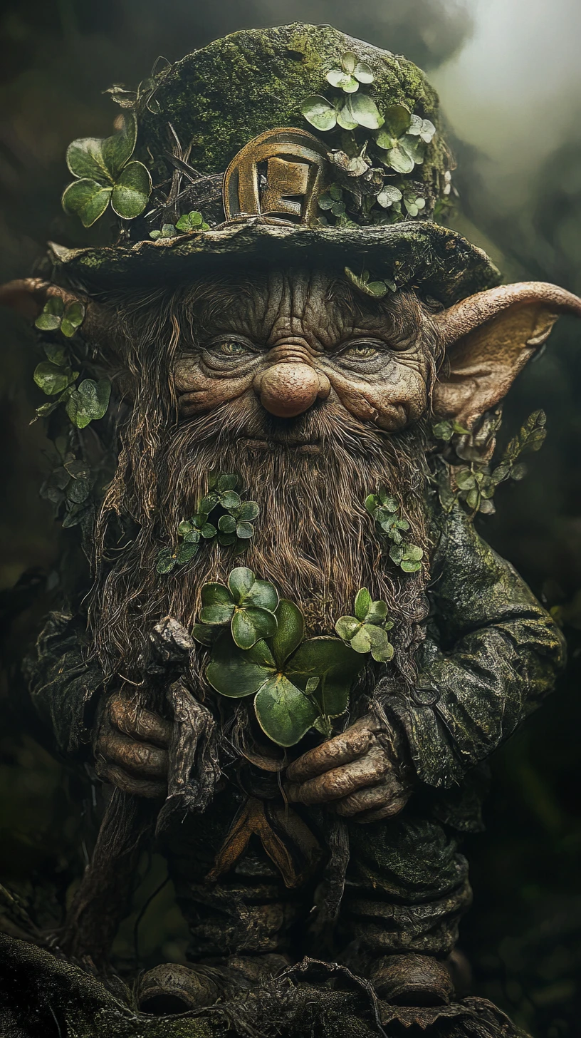 Duende surreal en una escena de ilusión de fantasía oscura