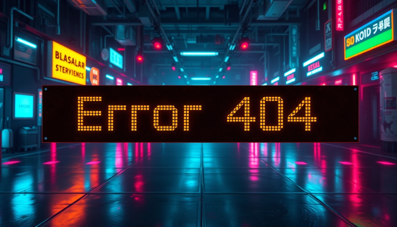 Cyberpunk banner with glowing Error 404 text design