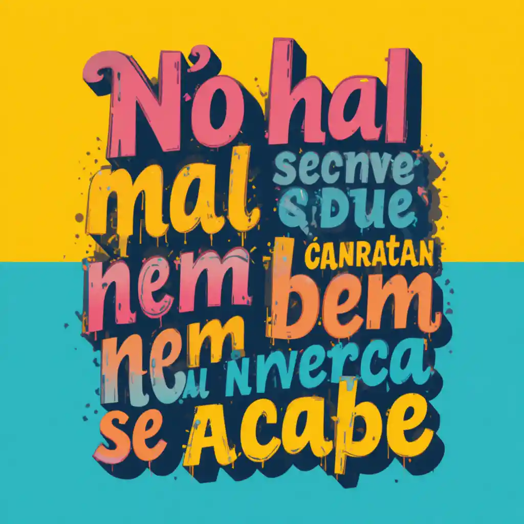 Bold typographic illustration forming a playful phrase silhouette