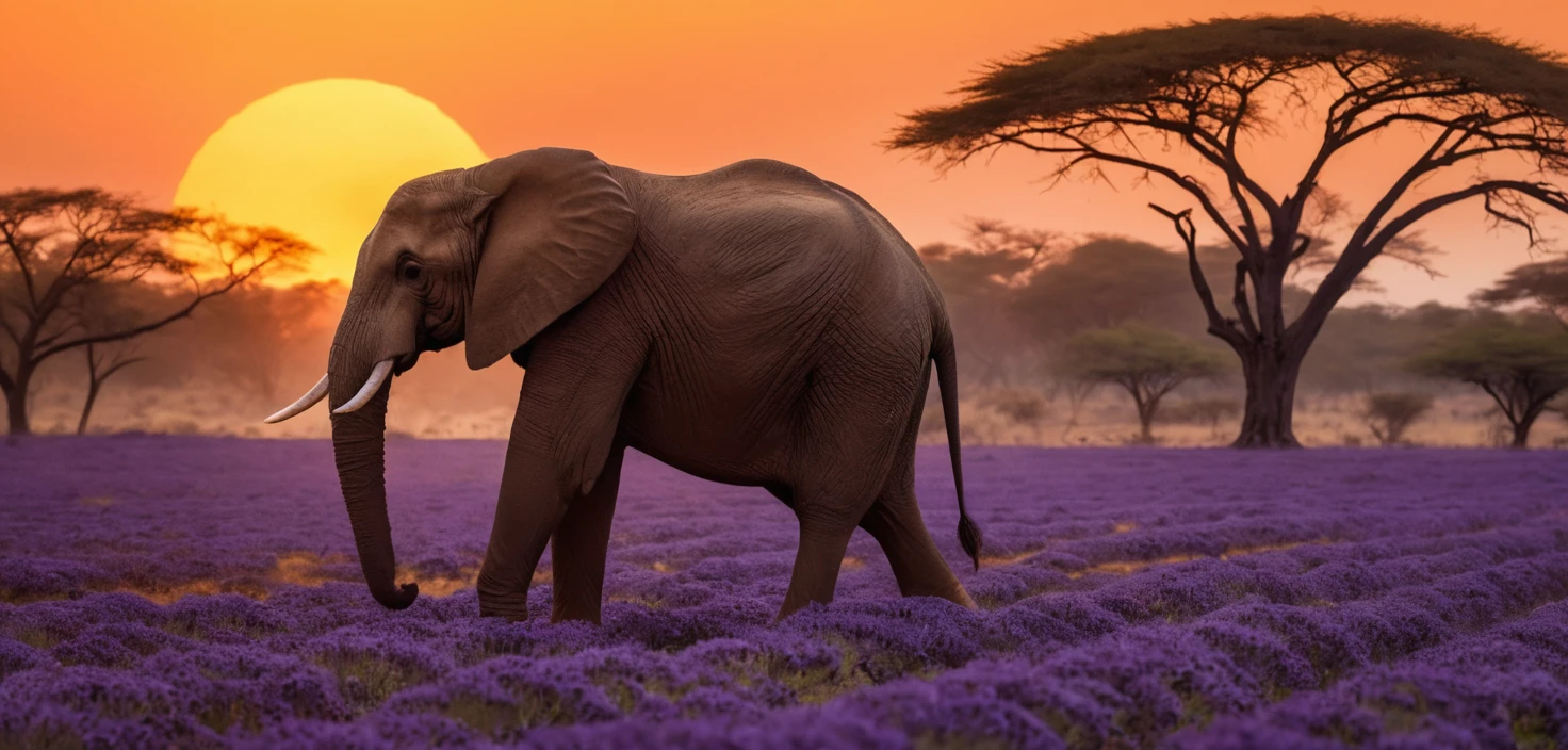 Pele de elefante-africano em close ao pôr do sol vibrante