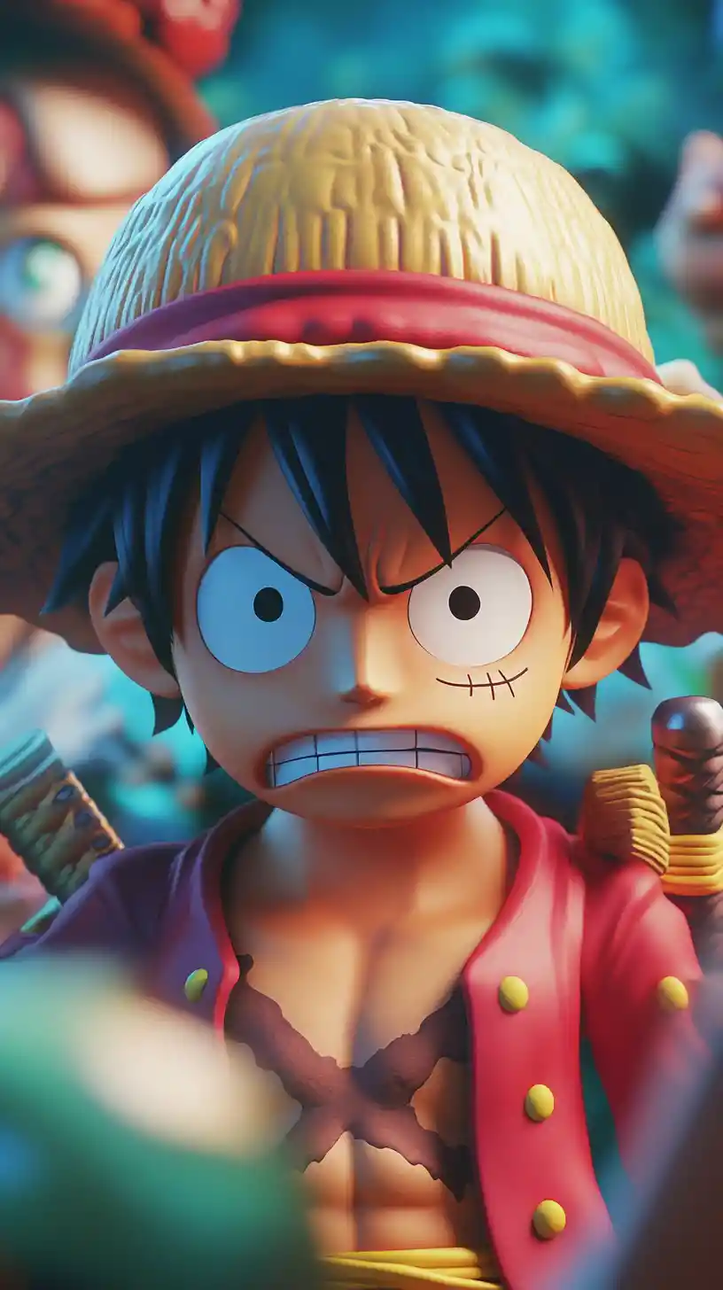 Comedic 3D cartoon pirates with exaggerated scowling faces