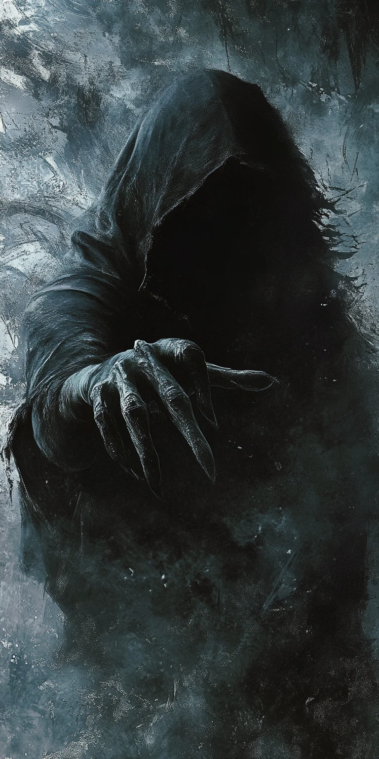 Dark witch emerging from the shadows to strike