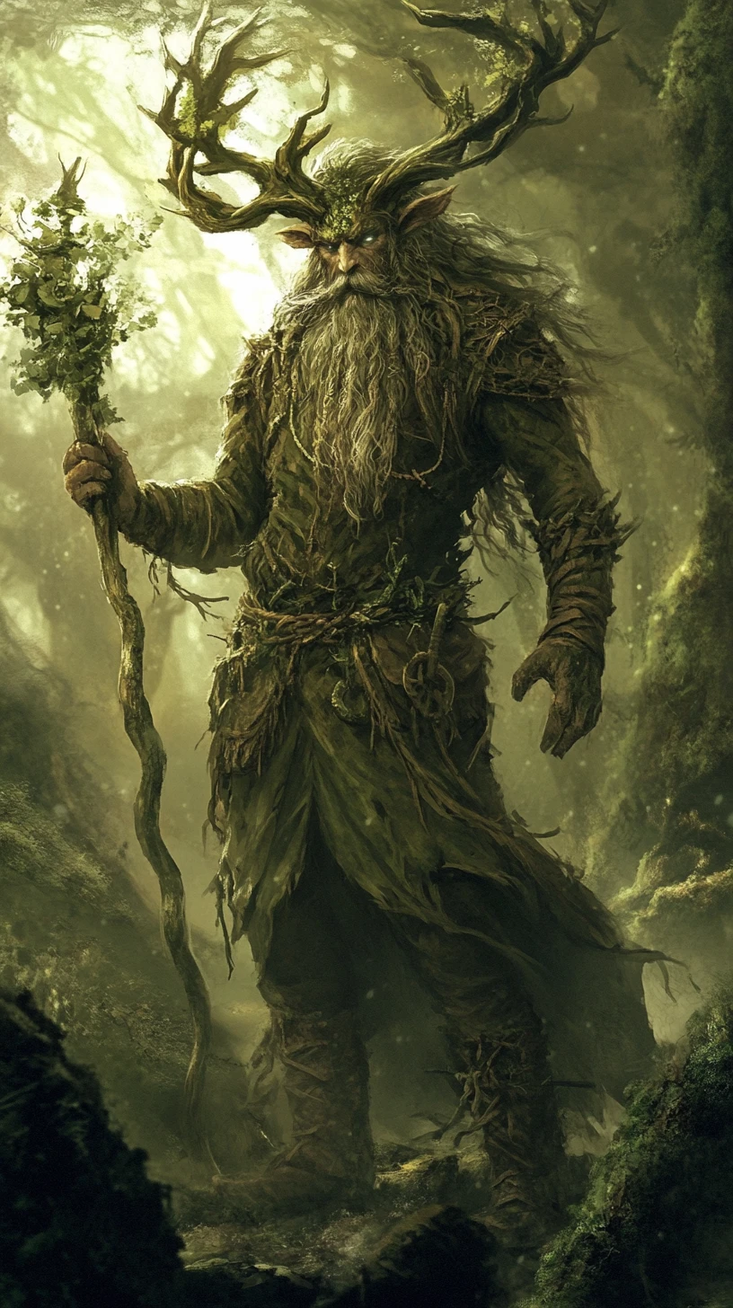 Slavic forest deity ruling over a mystical woodland