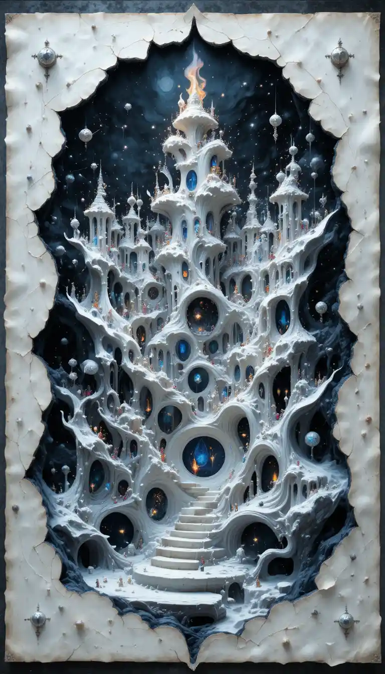Surreal Book Of Powder Rising As Smoke In Snowy Forest