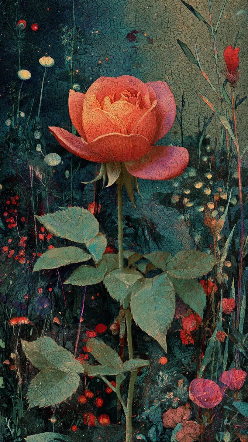 Rosa antropomórfica enfadada gritando en arte de collage surrealista