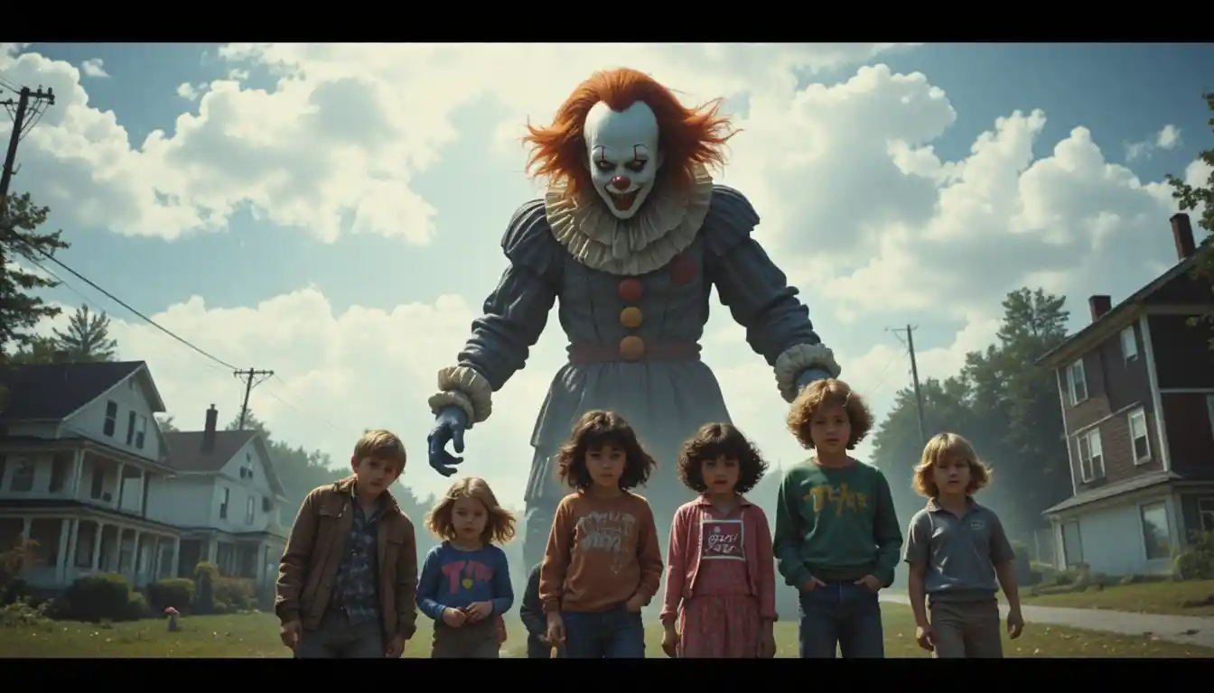 Bullied kids face a terrifying shapeshifting clown in town streets
