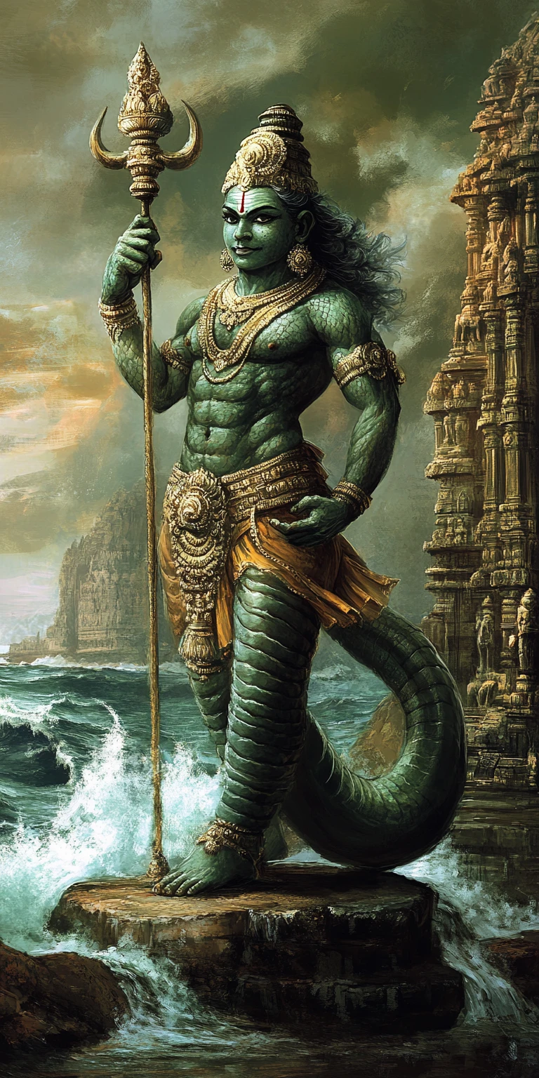 Makara como el vehículo sagrado de la diosa del río