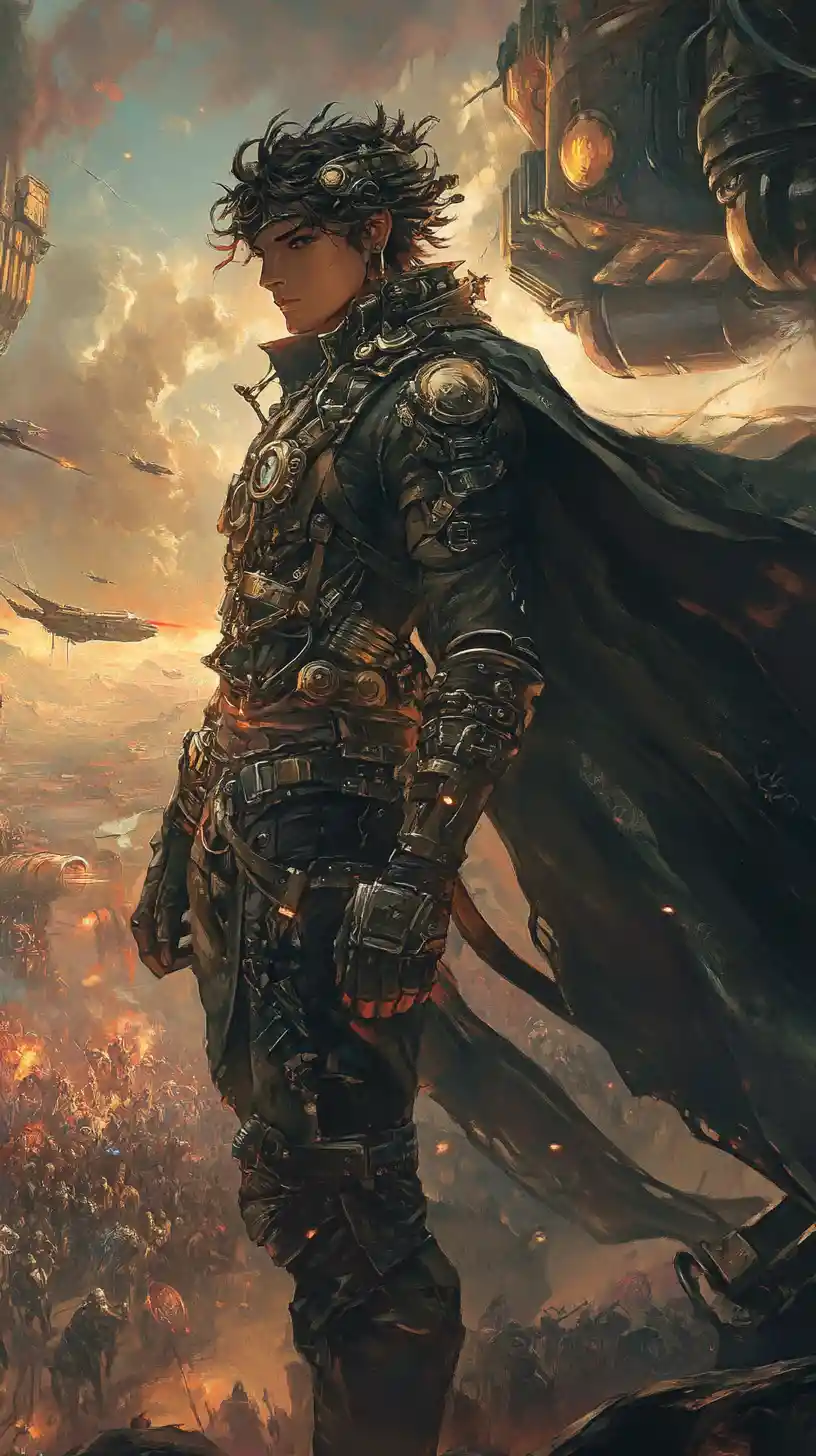 Steampunk-Fantasy-Krieger in kunstvollen gepanzerten Tarnrüstungen