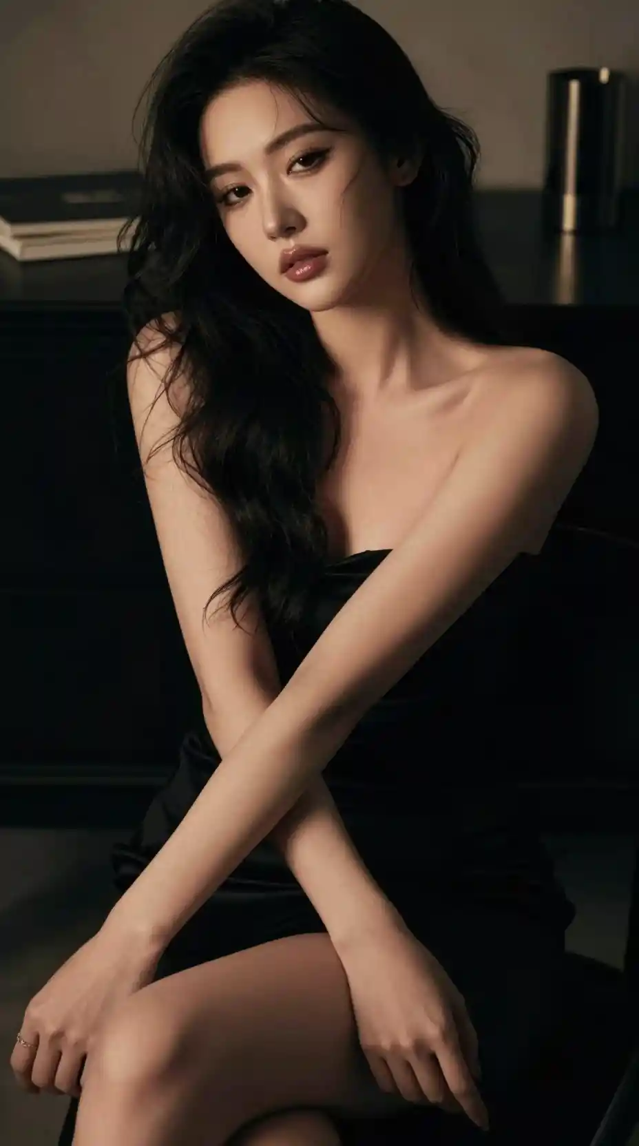 Mysterious Woman In Fashion Portrait With Low Key Lighting