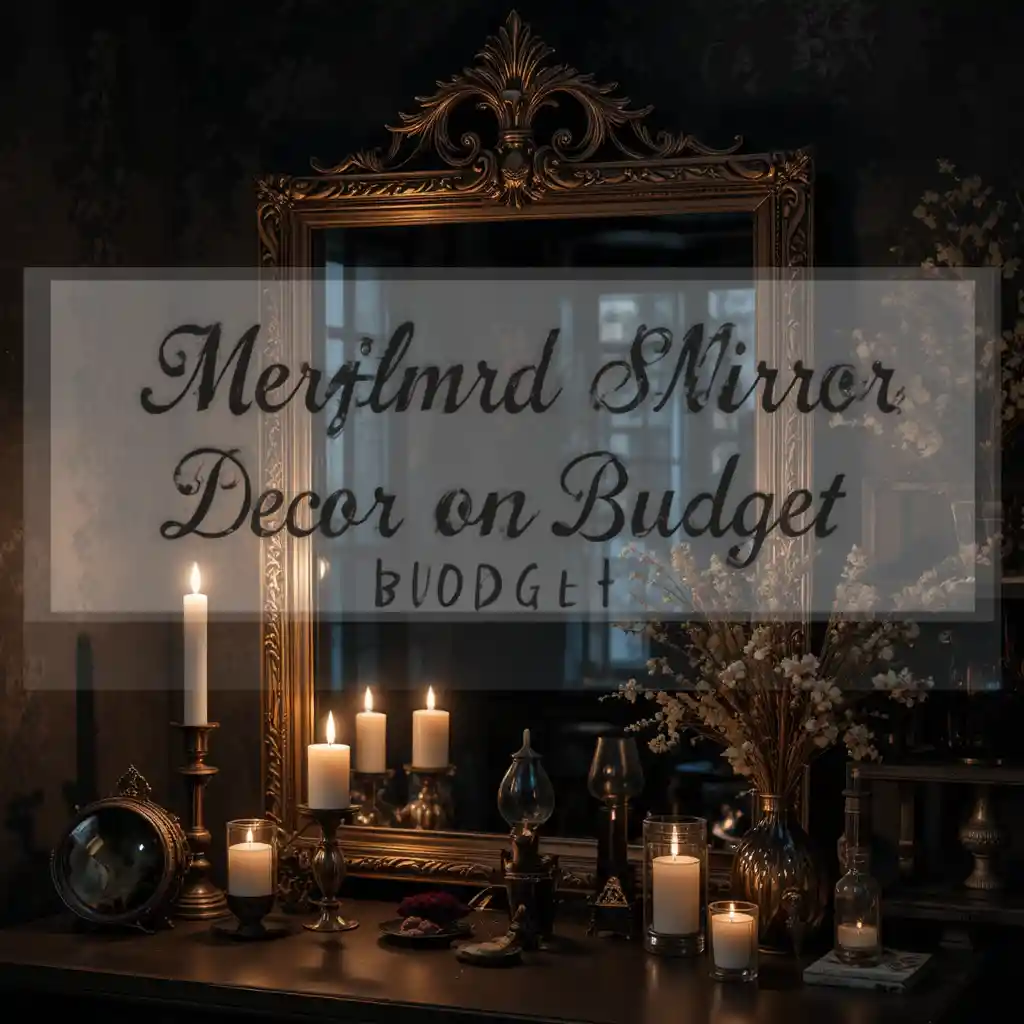 Personalized vintage mirror decor with candles and text