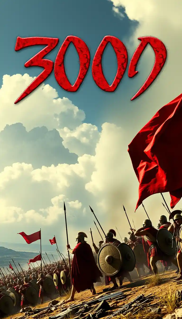 Spartan Warriors Defending Thermopylae Against Persian Army