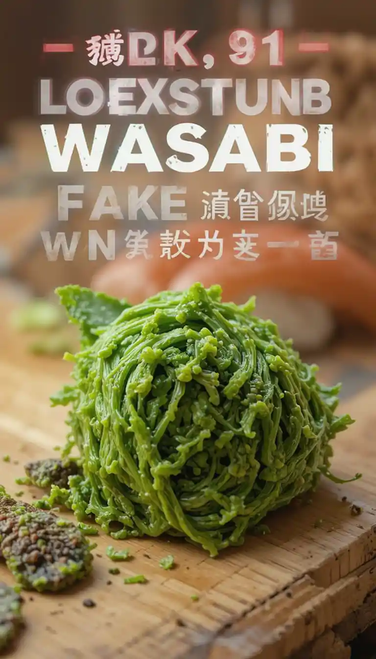 Nahaufnahme von Sushi mit einem kleinen Hügel grüner Wasabi