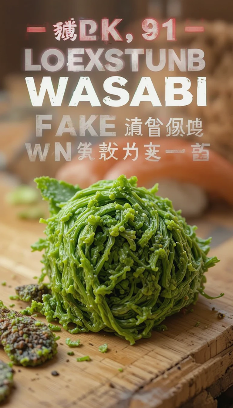 Close up of sushi with a small mound of green wasabi