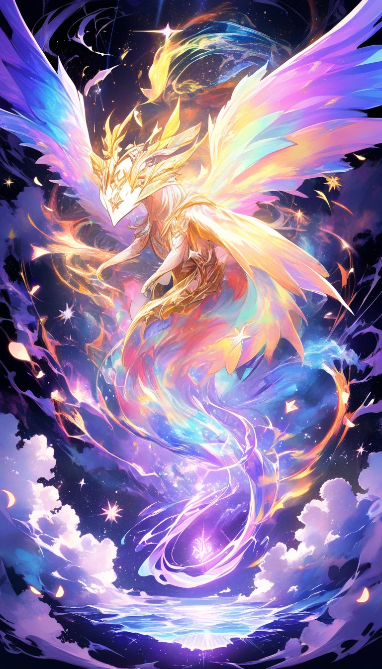 Luminescent Winged Creature In A Dreamy Lilac Sky