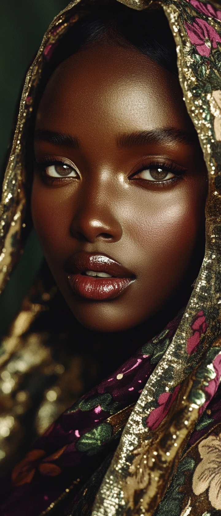 Dreamy studio portrait of a haute couture fashion woman