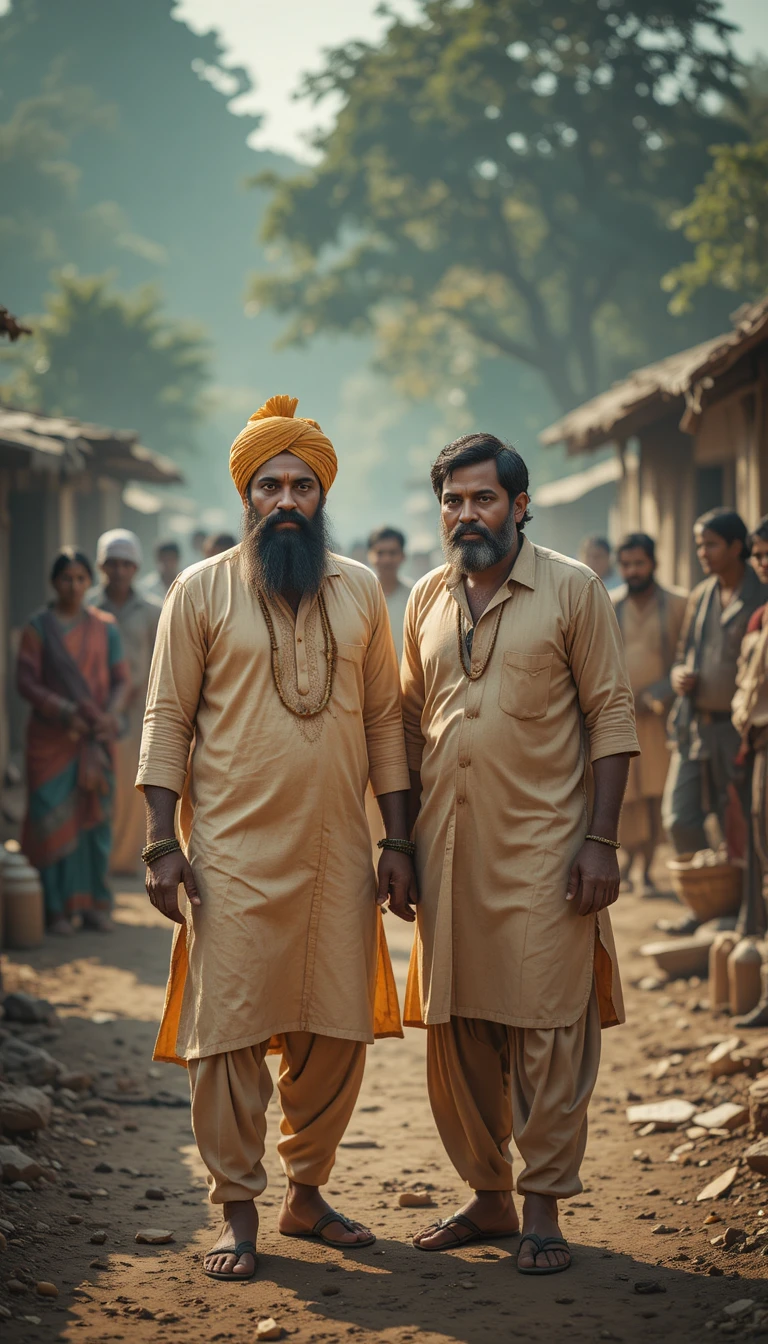 Oso y Mono Haciendo Travesuras en una Aldea India
