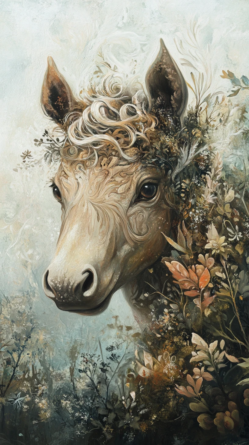 Retrato surrealista de una misteriosa criatura onírica centauro