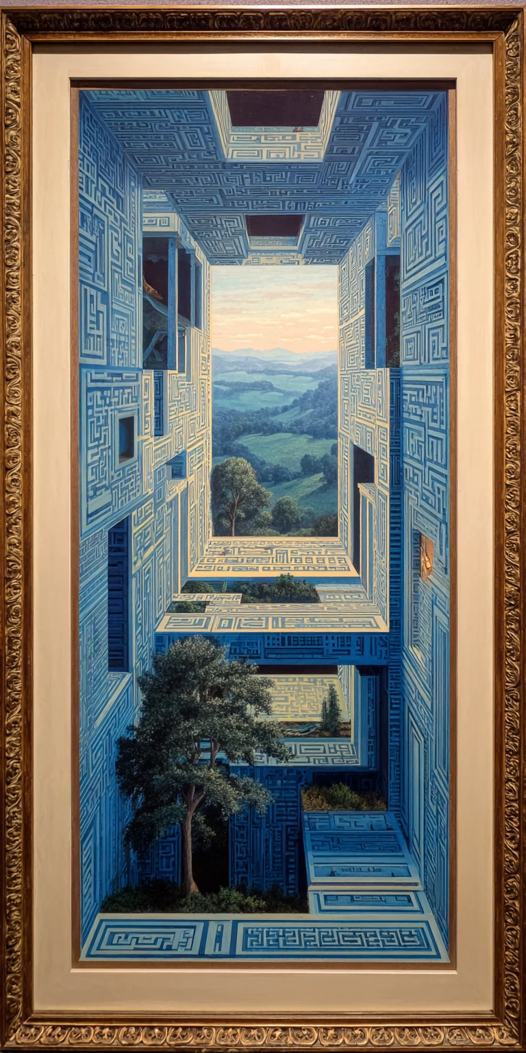 Layered paper shadow box with dramatic forced perspective depth