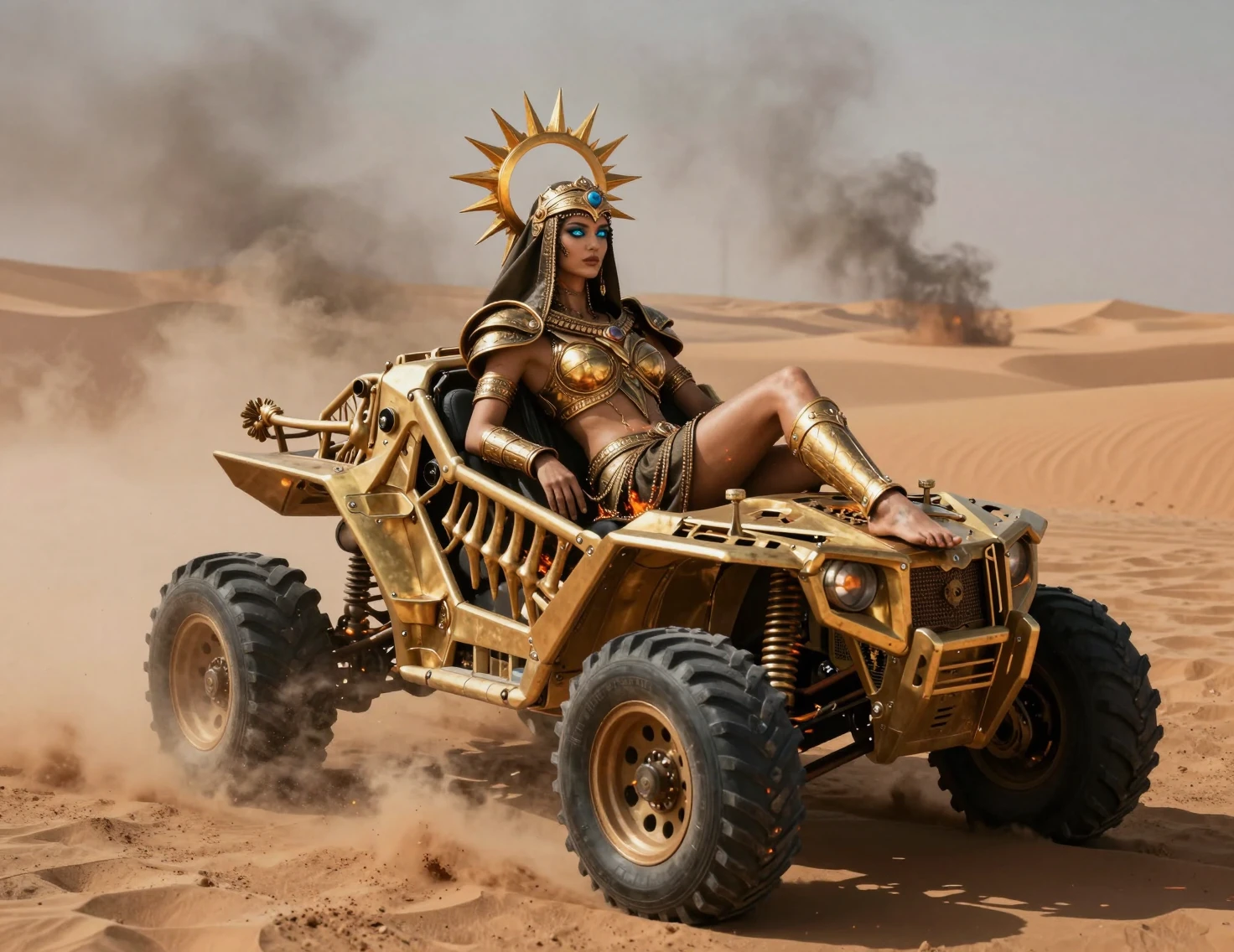 Desert queen resting on a phoenix forged sand crawler