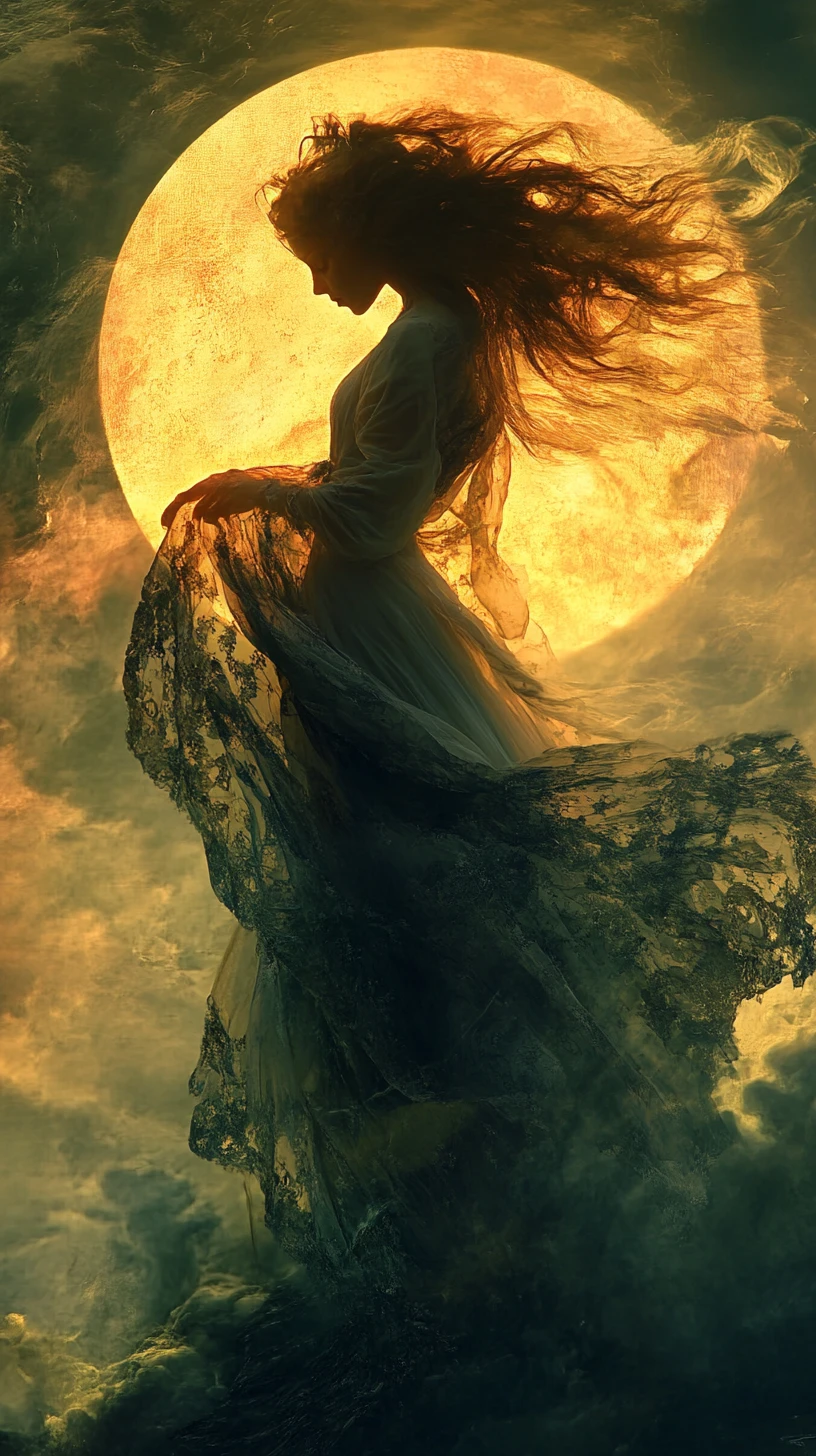 Figura surreal bajo un sol brillante sobre dunas lejanas