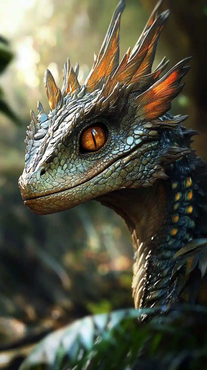 Legendary basilisk dragon ruling a dark mythical realm