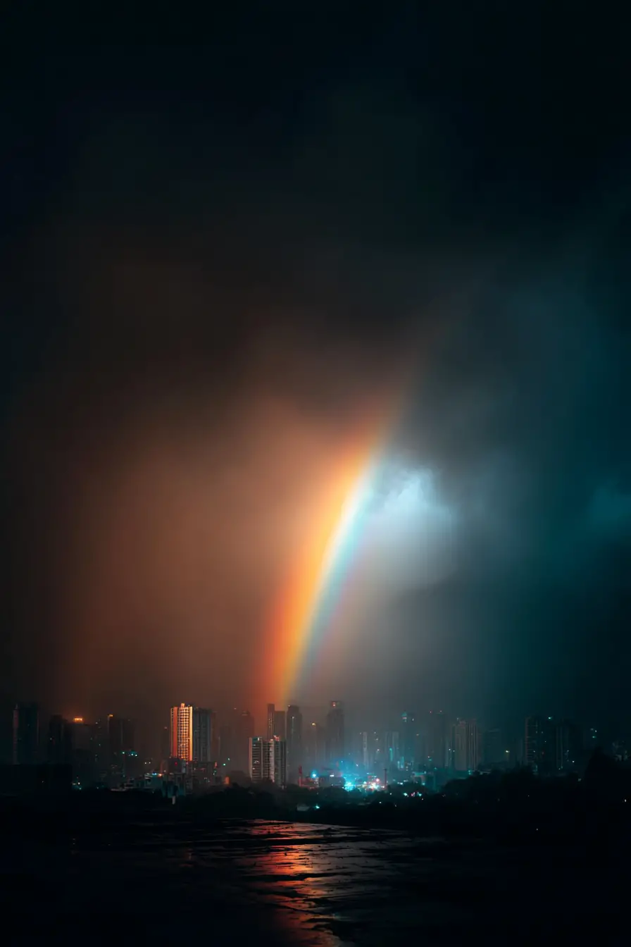 Bittersweet tears in the rain under a moonless night