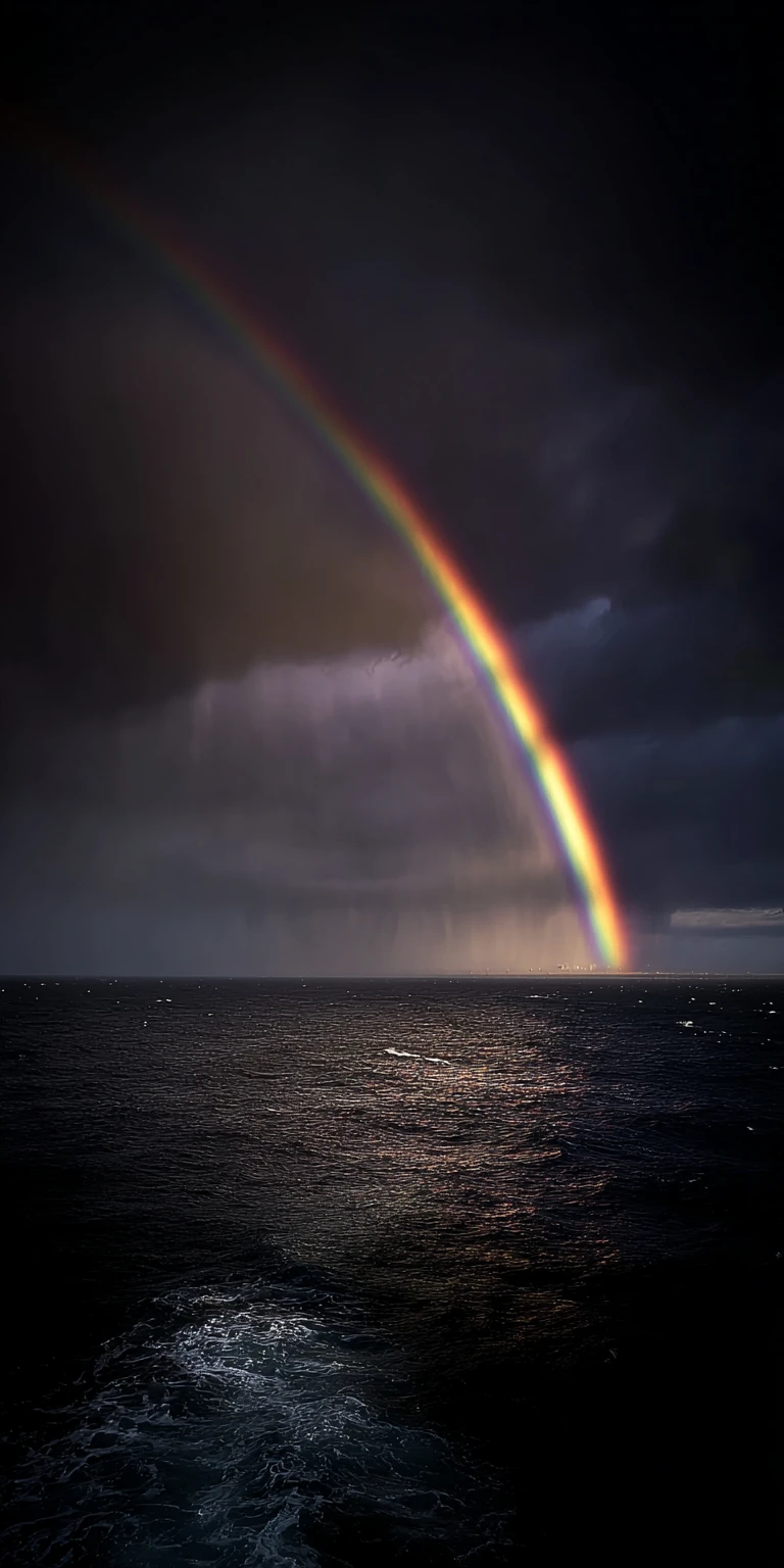 Pessoa chorando de felicidade na chuva em uma noite escura