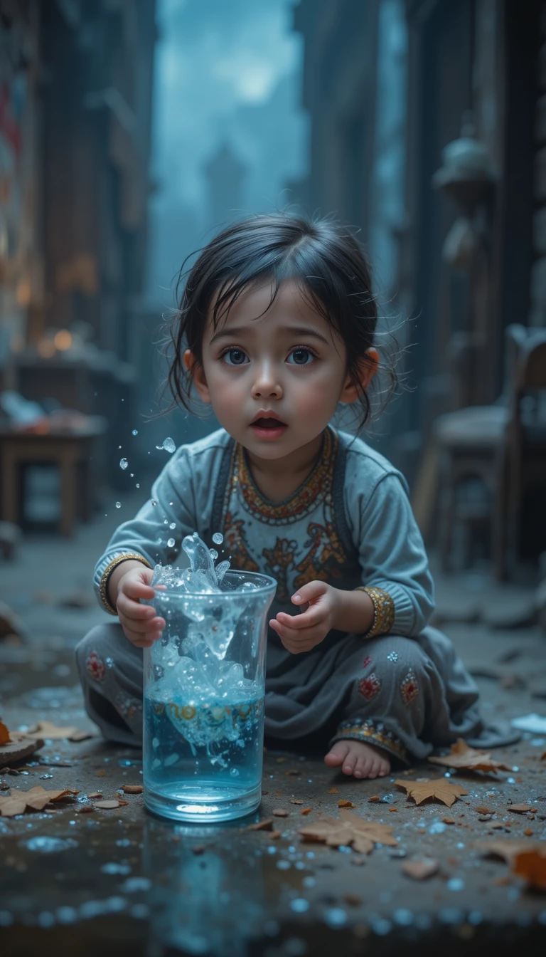 Tired man knocking at a doorway greeted by a small child