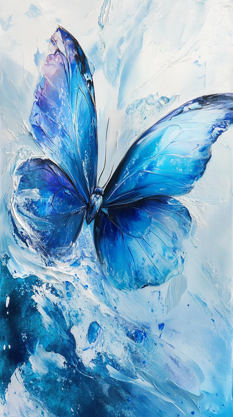 Mariposa helada abstracta con alas iridiscentes de estilo dragón