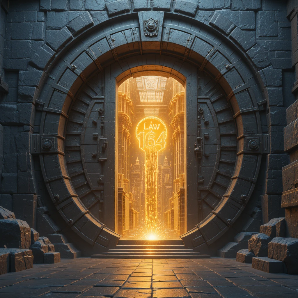 Ancient Vault Door Unlocking A River Of Digital Golden Light